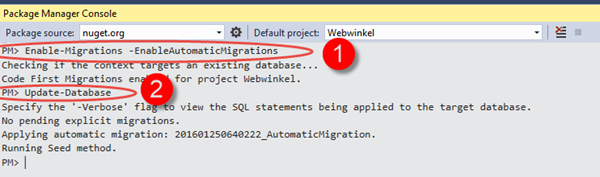 EF Automatic Migration in Package Manager Console